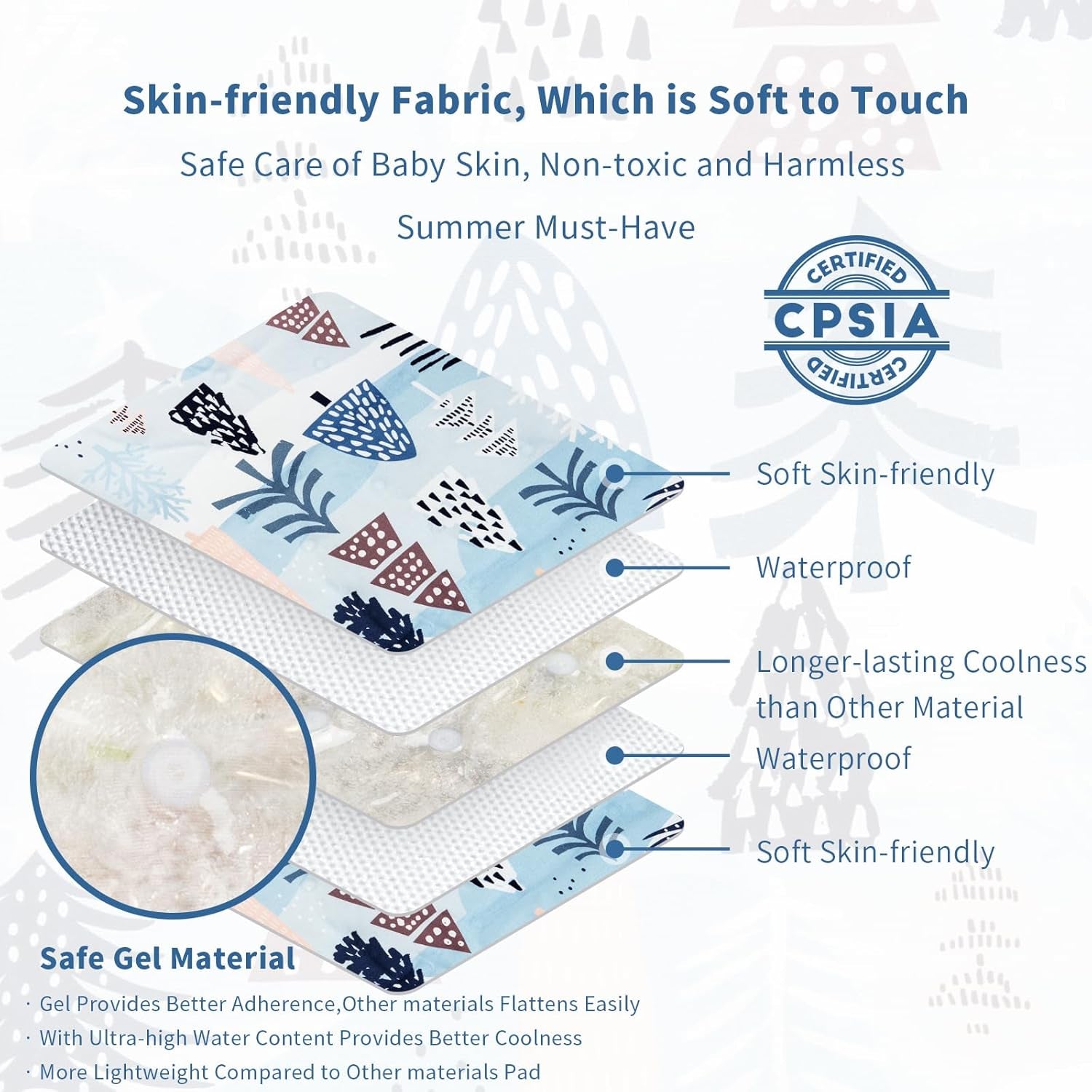 Gel Car Seat Cooler Pad for Children,Summer Breathable Ice Stroller Cooler Mat,Multifunctional Baby Cooling Pad Suitable for Stroller, Baby Dining Chair, Child Safety Seat