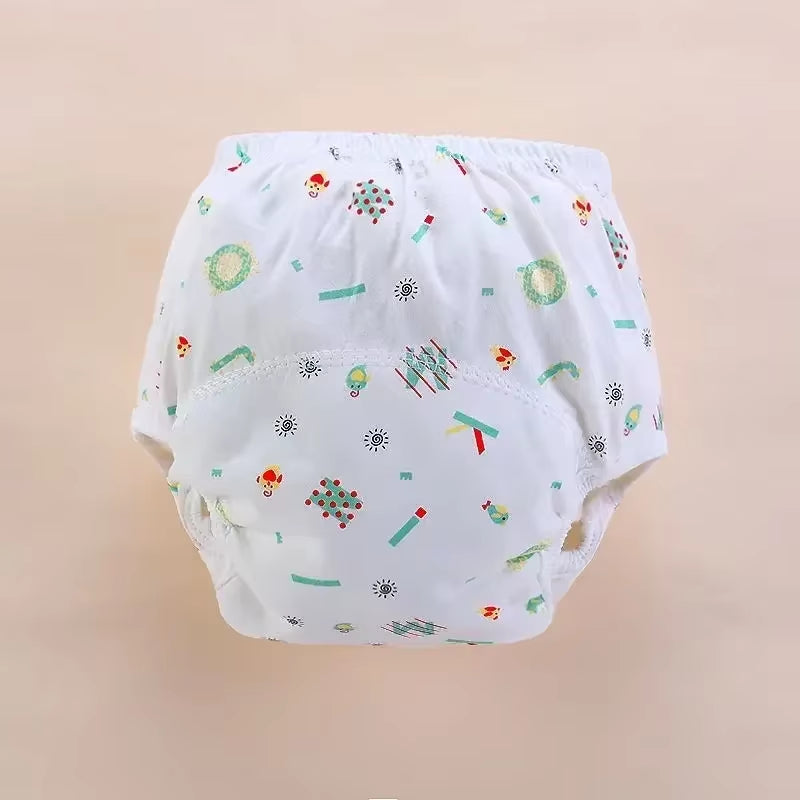 4Pc/Lot Baby Diapers Reusable Training Pants Washable Cloth Diapers Nappy Underwear