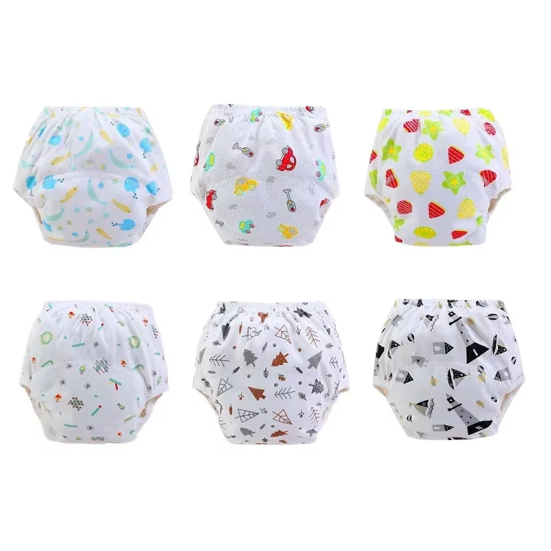 4Pc/Lot Baby Diapers Reusable Training Pants Washable Cloth Diapers Nappy Underwear