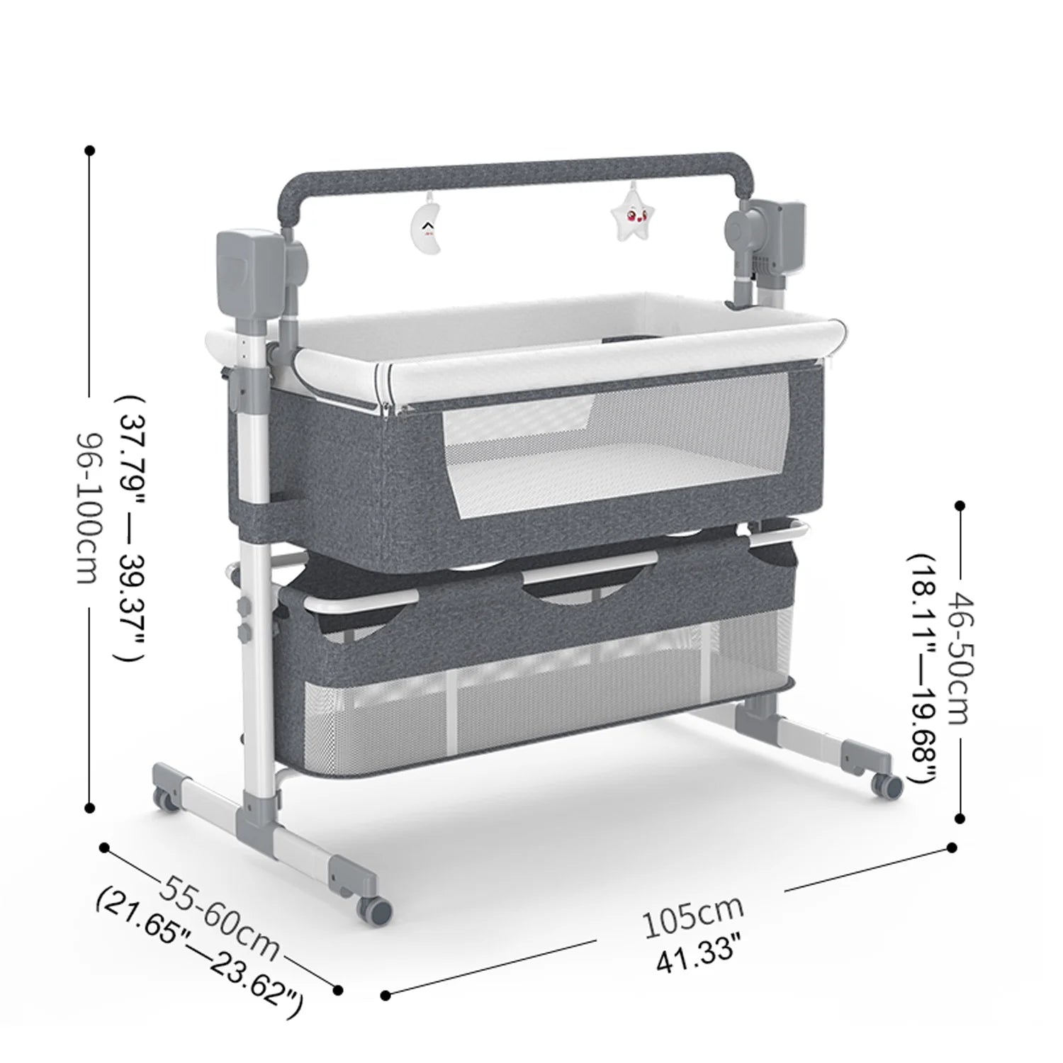 Baby Bassinet, Newborn Bedside Sleeper, Rocking Crib, Folding Portable  Infant Cradle